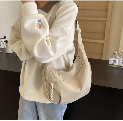 Nylon Hobo Crescent Crossbody Bag for Women,Dumpling Bag Moon Shoulder Bag in Saudi Arabia