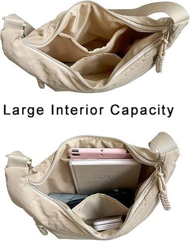 Nylon Hobo Crescent Crossbody Bag for Women,Dumpling Bag Moon Shoulder Bag in Saudi Arabia
