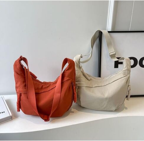 Nylon Hobo Crescent Crossbody Bag for Women,Dumpling Bag Moon Shoulder Bag in Saudi Arabia