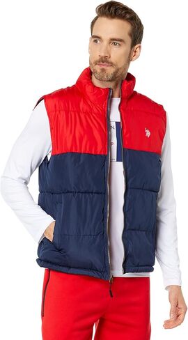 U.S. Polo Assn. Color-Block Puffer Vest Castle Rock LG in Saudi Arabia