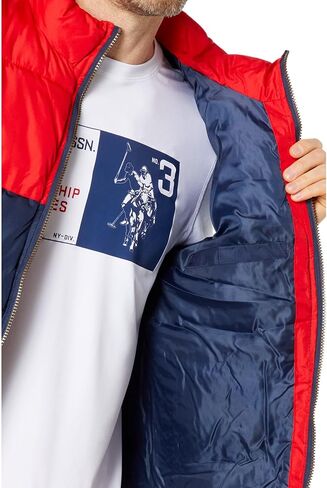 U.S. Polo Assn. Color-Block Puffer Vest Castle Rock LG in Saudi Arabia