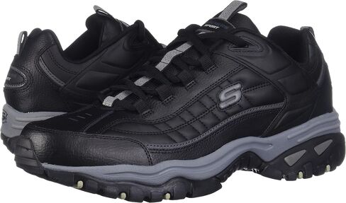 Skechers Men's Energy Afterburn Shoes Lace-Up Sneaker, White, 8.5 in Saudi Arabia