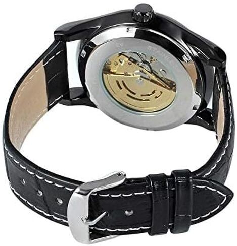 Winner Golden Gear Movement Inside Skeleton Men Watch Leather Luxury Fashion Automatic Wrist Watches Transparent in Saudi Arabia