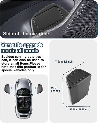 2025 RAV4 Trash Can for Toyota RAV4 XA50 ، صندوق القمامة المصغرة المحمولة مع غطاء للتخزين والقمامة الباب المنظم يمكن أن تتوافق مع 2019 ~ 2025 Toyota RAV4 in Kuwait