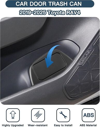 2025 RAV4 Trash Can for Toyota RAV4 XA50 ، صندوق القمامة المصغرة المحمولة مع غطاء للتخزين والقمامة الباب المنظم يمكن أن تتوافق مع 2019 ~ 2025 Toyota RAV4 in Kuwait