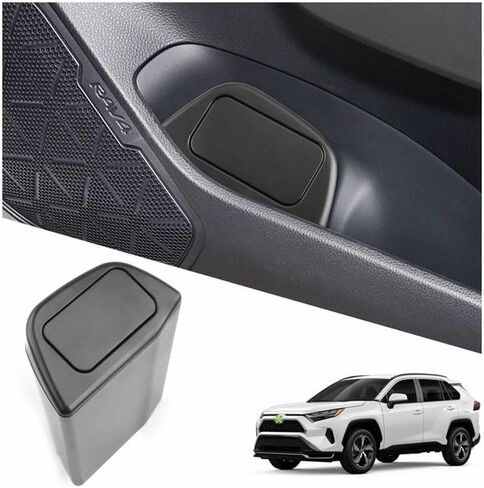 2025 RAV4 Trash Can for Toyota RAV4 XA50 ، صندوق القمامة المصغرة المحمولة مع غطاء للتخزين والقمامة الباب المنظم يمكن أن تتوافق مع 2019 ~ 2025 Toyota RAV4 in Kuwait
