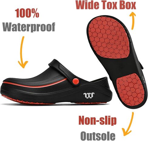 SECHRITE Men's Women's Work Clogs - Unisex Garden Chef Shoes Non Slip Waterproof Nurse Kitchen Food Service Shoes in Kuwait
