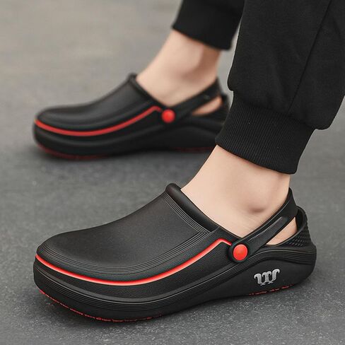 SECHRITE Men's Women's Work Clogs - Unisex Garden Chef Shoes Non Slip Waterproof Nurse Kitchen Food Service Shoes in Kuwait