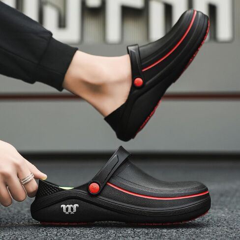 SECHRITE Men's Women's Work Clogs - Unisex Garden Chef Shoes Non Slip Waterproof Nurse Kitchen Food Service Shoes in Kuwait