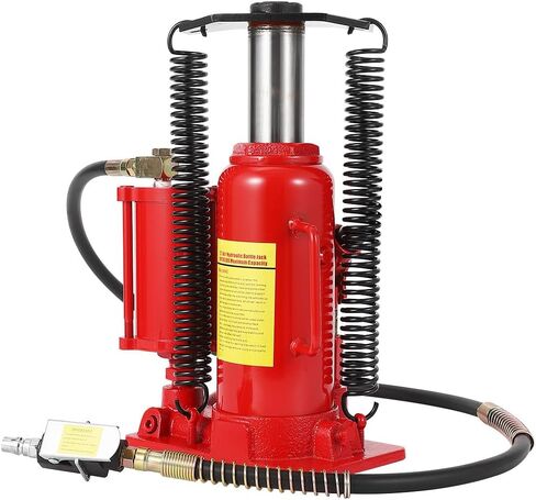 12 Ton Air Hydraulic Bottle Jack - Heavy Duty Dual Power Pneumatic/Manual Car Lift for Trucks & SUVs - Low Profile 9.8"-19.5" Lift Range, All Welded Leakproof Design with Safety Valve in Kuwait