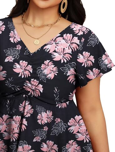 LIENRIDY Women's Plus Size Swimsuits Ruffled Sleeve Tummy Control Swimwear Two Piece Bathing Suits in Saudi Arabia