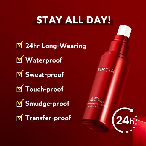 TIRTIR Mask Fit Make-up Fixer, 24H Long Lasting Makeup Finishing Setting Spray, Lightweight and Non-greasy, 2.7 Fl Oz in Saudi Arabia