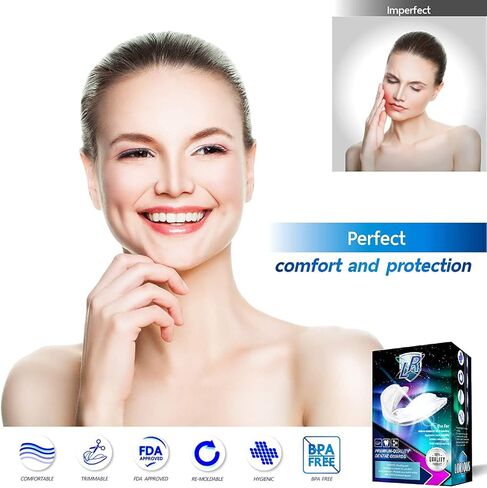 LORIOUS Mouthguard - One Size Fits All Premium Set of 6 BPA Free Moldable, Customizable and Trimmable Medical Grade Mouth guard for Grinding Teeth Clenching Bruxism, Sport Athletic, Whitening Tray in Kuwait