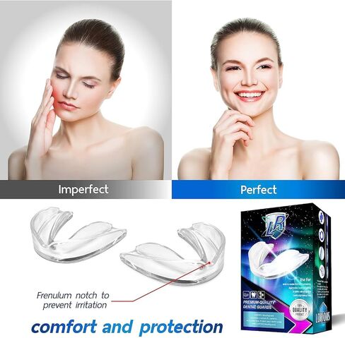 LORIOUS Mouthguard - One Size Fits All Premium Set of 6 BPA Free Moldable, Customizable and Trimmable Medical Grade Mouth guard for Grinding Teeth Clenching Bruxism, Sport Athletic, Whitening Tray in Kuwait
