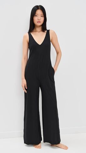 Lunya Women's Organic Pima Double V Jumpsuit in Saudi Arabia
