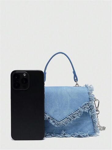 Qwinee Women's Fringe Hobo Bag Bag Tassel Trim Small Denim Bag Vegan Suede Tassel Hippie Crossbody Bag in Saudi Arabia