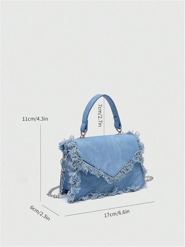 Qwinee Women's Fringe Hobo Bag Bag Tassel Trim Small Denim Bag Vegan Suede Tassel Hippie Crossbody Bag in Saudi Arabia