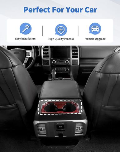 صندوق مسند الذراعين الخلفي غطاء حامل الكأس تزيين إطار Ford F150 2015 2015 2017 2018 2018 2019 in Saudi Arabia
