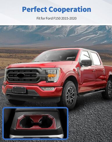 صندوق مسند الذراعين الخلفي غطاء حامل الكأس تزيين إطار Ford F150 2015 2015 2017 2018 2018 2019 in Saudi Arabia
