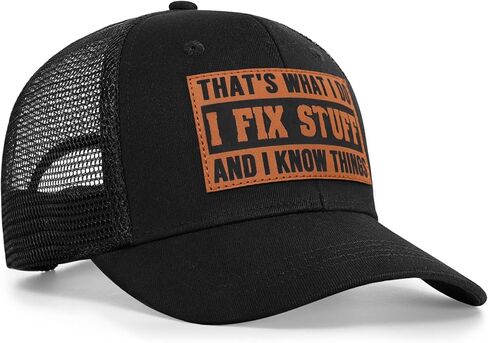 Funny Mens Trucker Hats - I Fix Stuff and Know Things Hat for Men Dad Father Uncle - Adjustable & Breathable Casual Wear in Kuwait