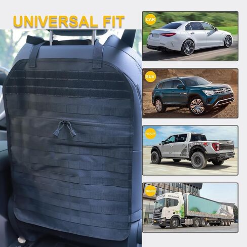 Car Seat Back Organizer, Tactical Molle Vehicle Panel Universal Fit Car Backseat Cover Protector MOLLE Vehicle Panel for Universal Fit SUV Truck and most models (Black) in Saudi Arabia