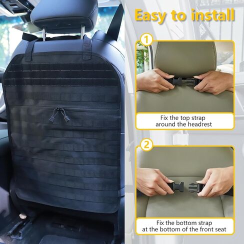 Car Seat Back Organizer, Tactical Molle Vehicle Panel Universal Fit Car Backseat Cover Protector MOLLE Vehicle Panel for Universal Fit SUV Truck and most models (Black) in Saudi Arabia