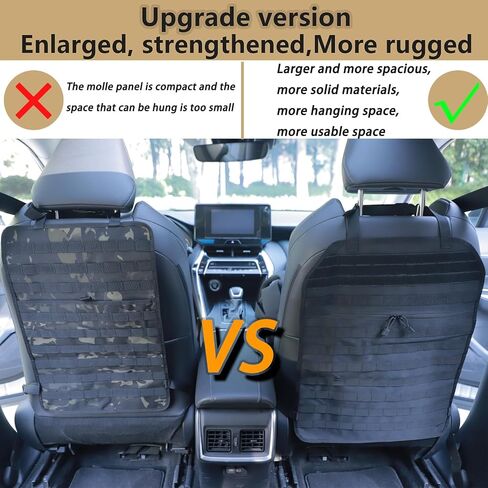 Car Seat Back Organizer, Tactical Molle Vehicle Panel Universal Fit Car Backseat Cover Protector MOLLE Vehicle Panel for Universal Fit SUV Truck and most models (Black) in Saudi Arabia