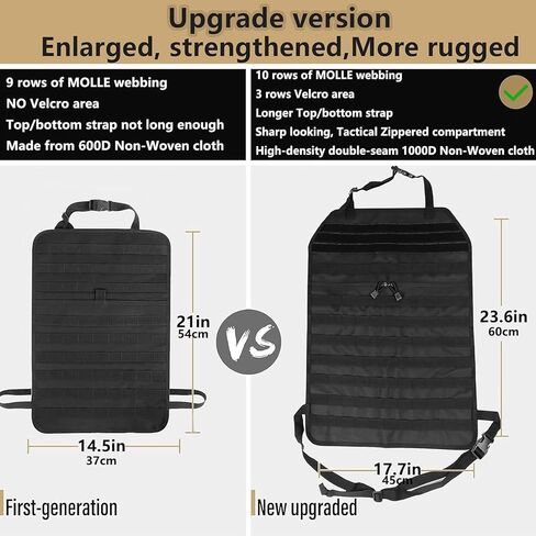 Car Seat Back Organizer, Tactical Molle Vehicle Panel Universal Fit Car Backseat Cover Protector MOLLE Vehicle Panel for Universal Fit SUV Truck and most models (Black) in Saudi Arabia