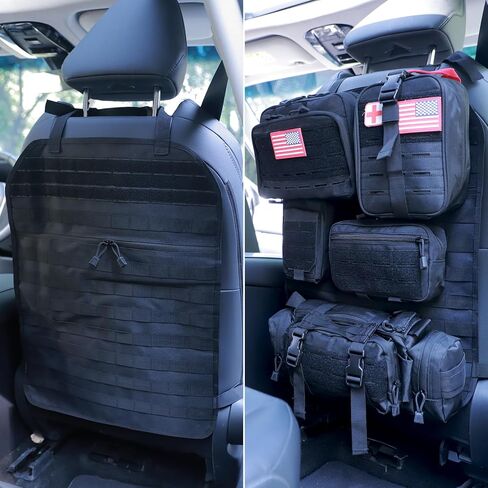 Car Seat Back Organizer, Tactical Molle Vehicle Panel Universal Fit Car Backseat Cover Protector MOLLE Vehicle Panel for Universal Fit SUV Truck and most models (Black) in Saudi Arabia