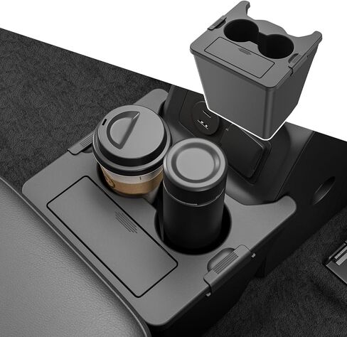 Trash Bin with Cup Holder Compatible with Ford Maverick 2022-2025 Trash Can with Storage Organizer Replacement for 22-25 Ford Maverick Accessories(Trash Bin with Cup Holder) in Saudi Arabia