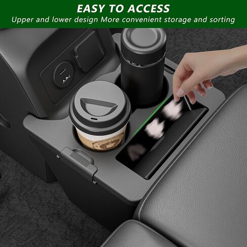 Trash Bin with Cup Holder Compatible with Ford Maverick 2022-2025 Trash Can with Storage Organizer Replacement for 22-25 Ford Maverick Accessories(Trash Bin with Cup Holder) in Saudi Arabia