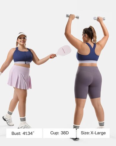 High Impact Sports Bras Non Pads Zip Front Adjustable Racerback Bra for Large Bust Women Workout Running in Kuwait