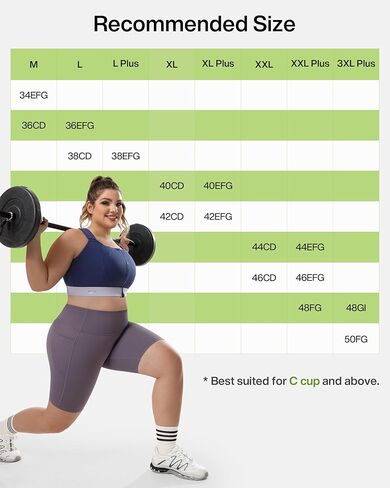 High Impact Sports Bras Non Pads Zip Front Adjustable Racerback Bra for Large Bust Women Workout Running in Kuwait