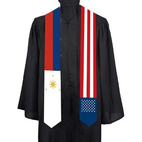 Philippines and AmericaNational flag Graduation sash adult Stole Sash for International study students