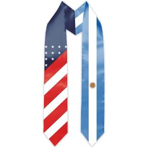Argentina Flag and USA Country Flag Graduation Stole Graduation Sash Scarf Graduation Gift for International Student Abroad Adult Unisex