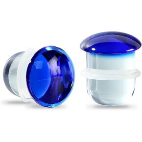 2PCS 4G-5/8 Glass Ear Gauges Single Flare Mushroom O-rings Ear Stretcher Plugs Tunnels Lobe Helix Frosted Glossy Ear Expander Body Piercing Jewelry for Women Man 5mm 6mm 8mm 10mm 12mm 14mm in Kuwait