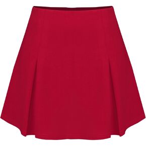 CIDER Mini Skort Pleated Skirt High Waist Skirts for Women Short Zipper Skort Solid Skater Skirt Lined