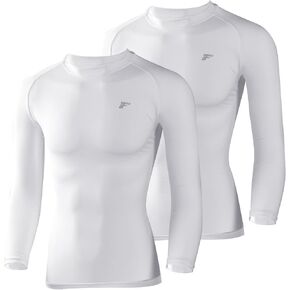 Men's Compression Shirts Long Sleeve Running Athletic Undershirts Workout Baseball Base Layer Fishing Rash Guard Tops 2 Pack in Saudi Arabia