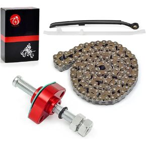 Cam Timing Chain & CNC Tensioner & Guides Compatible With Honda TRX450R 2004 2005 Sportrax 450 14510-HP1-670 14620-HP1-670 14401-HP1-671 14520-HP1-671