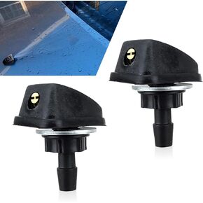2 PCS Windshield Washer Nozzle, Automotive Fan-Spout Sprayer Design Windshield Sprayer Nozzle, Car Parts Replacement Of Windshield Wiper Nozzle, Universal For Most Cars, Trucks, Vans (Black)