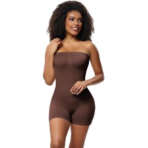 Strapless Shapewear Bodysuit Tummy Control Butt Lifter Seamless Shaper Sculpt Shortie with Adjustable Straps