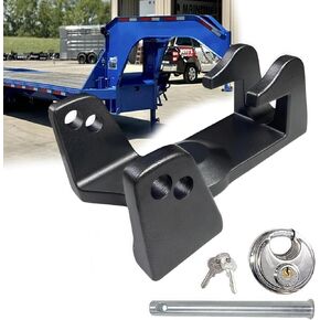 Gooseneck Trailer Lock, Heavy-Duty 2-5/16" Gooseneck Coupler Lock Fit for Model TL-50 Coupler, Heavy Trailers, Livestock Haulers and RVs Black