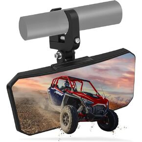 UTV Rearview Mirror, 4.2"x 11" Large UTV SXS Center Rear View Mirror Compatible with Polaris RZR/Can Am X3/Pioneer/Talon/Kawasak/CFMOTO, Tool Free Adjustable & Heavy Duty Aluminum Clamp