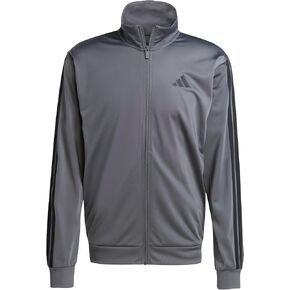 adidas Men's Tall Size 3-Stripes Tricot Track Top, Grey