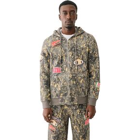 دين حقيقي للرجال البوذا بودها كامو كبيرة T -zip hoodie - بوذا كامو | قميص من النوع الثدي الكامل