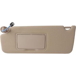 Driver Left Side Sun Visor Compatible with 2017-2021 Honda Pilot 2018-2020 Honda Ridgeline Replacement Sun Shade (Shadow Beige) with Vanity Light/with Makeup Mirror