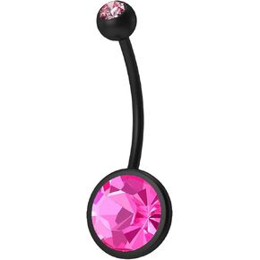 16G أسود BIOFLEX BENLANCY BELLY BELLY RING RINGS DATERNITE RINGS CRYSTAL CZ CRYSTAL GEMS 19MM