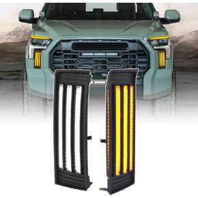 LED مصابيح تشغيل النهار لعام 2022 2023 2024 Tundra Fog Lights Toyota Tundra Crewmax SR5 Limited Drl Fog Lights Assemblies Presentive Black (DRL2)