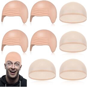 Willbond 8 قطع Halloween Caps Caps Makeup Latex Bald Caps Head Wig Cap Makeup Complay Cosplay Cosplay Cosplay للرجال البالغين (الكلاسيكية)