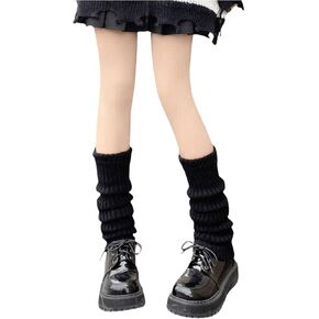 Women's One Pair Y2K Knitted Leg Warmers Solid Preppy Crochet Socks Leg Sleeve